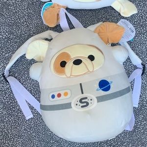 Brock Squishmallow backpack and neck pillow